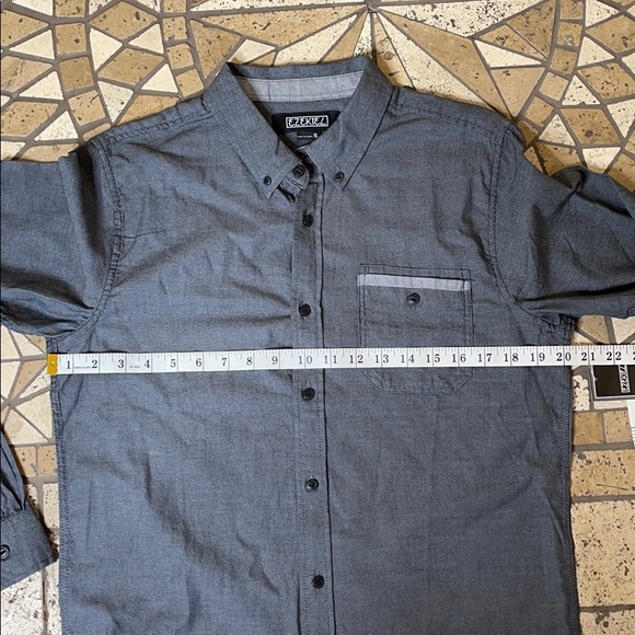 New Ezekiel Mens Button Down Long Sleeve Casual Shirt Gray Small - Picture 5 of 11
